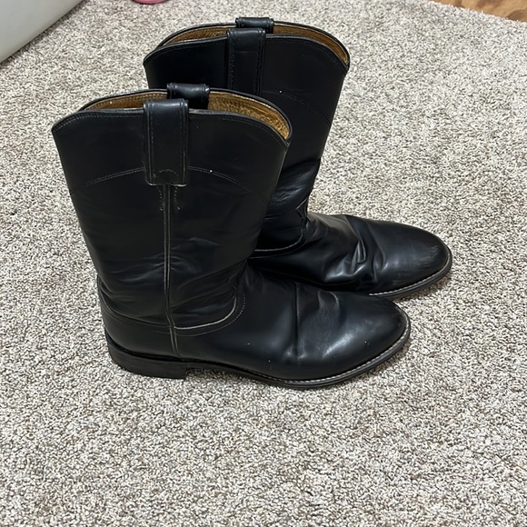 Men’s vintage black Justin cowboy western boots. Size 7.5D - Picture 2 of 7